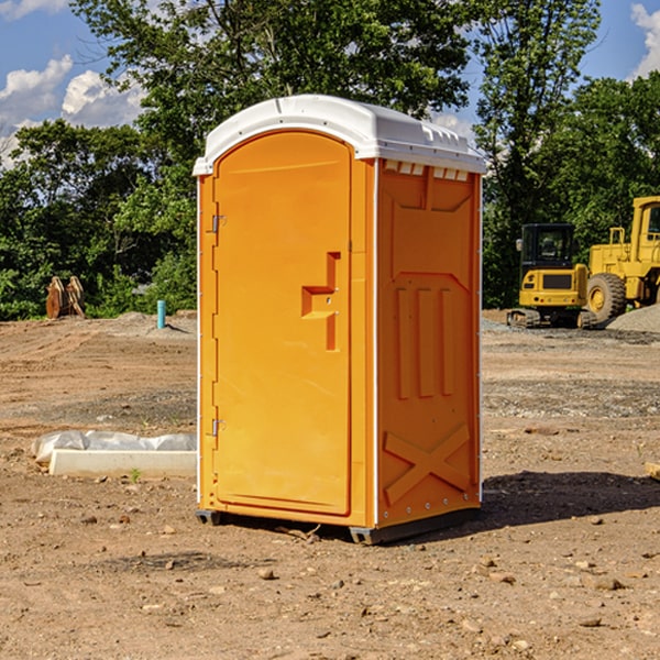 how often are the portable restrooms cleaned and serviced during a rental period in Whitley Gardens CA